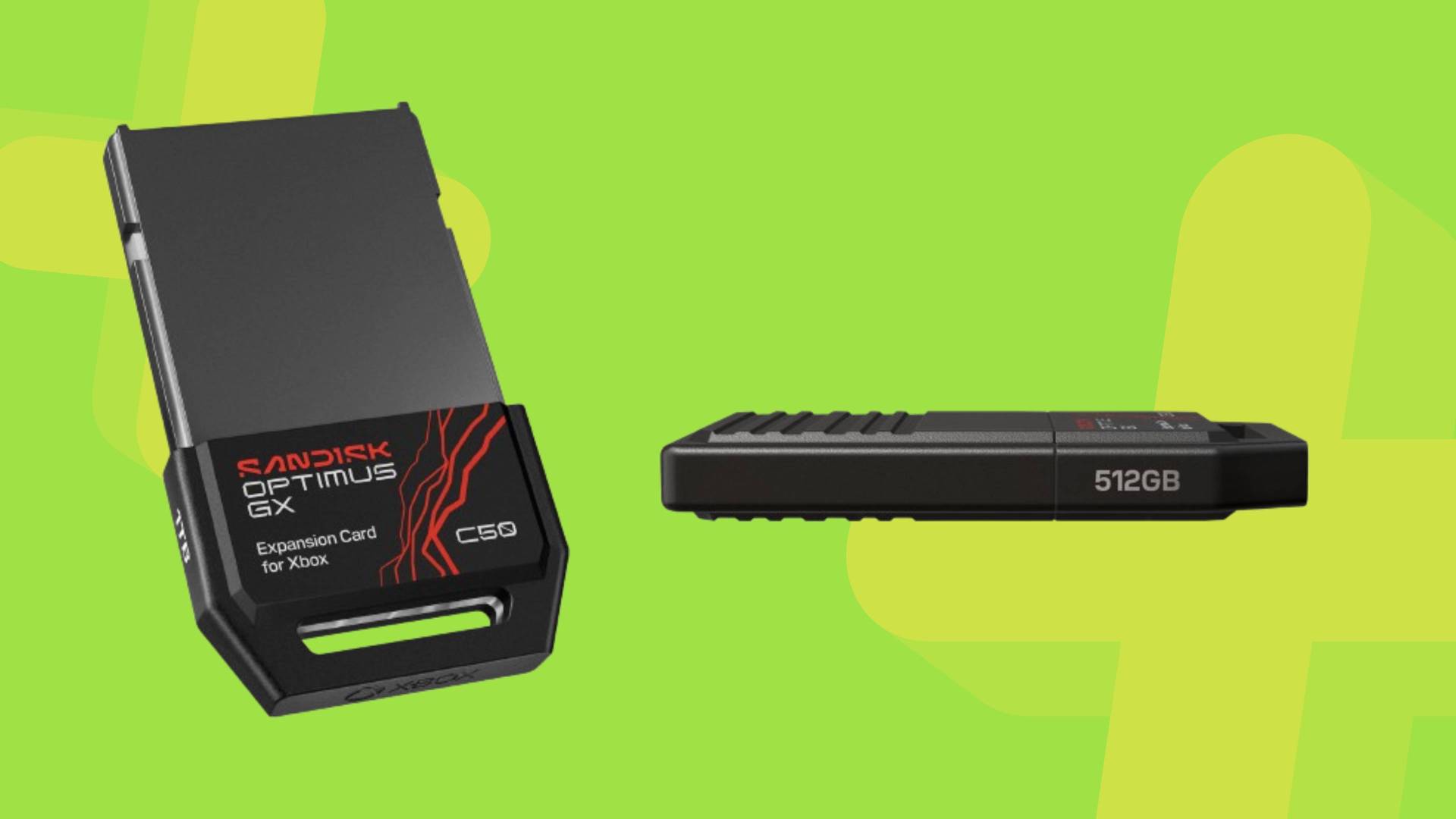 Image of the SANDISK Optimus GX C50 Storage Expansion Card on a green GamesRadar+ background.