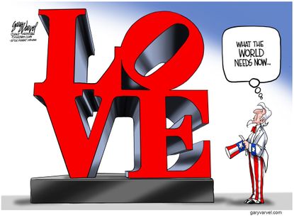 Editorial cartoon U.S. America love