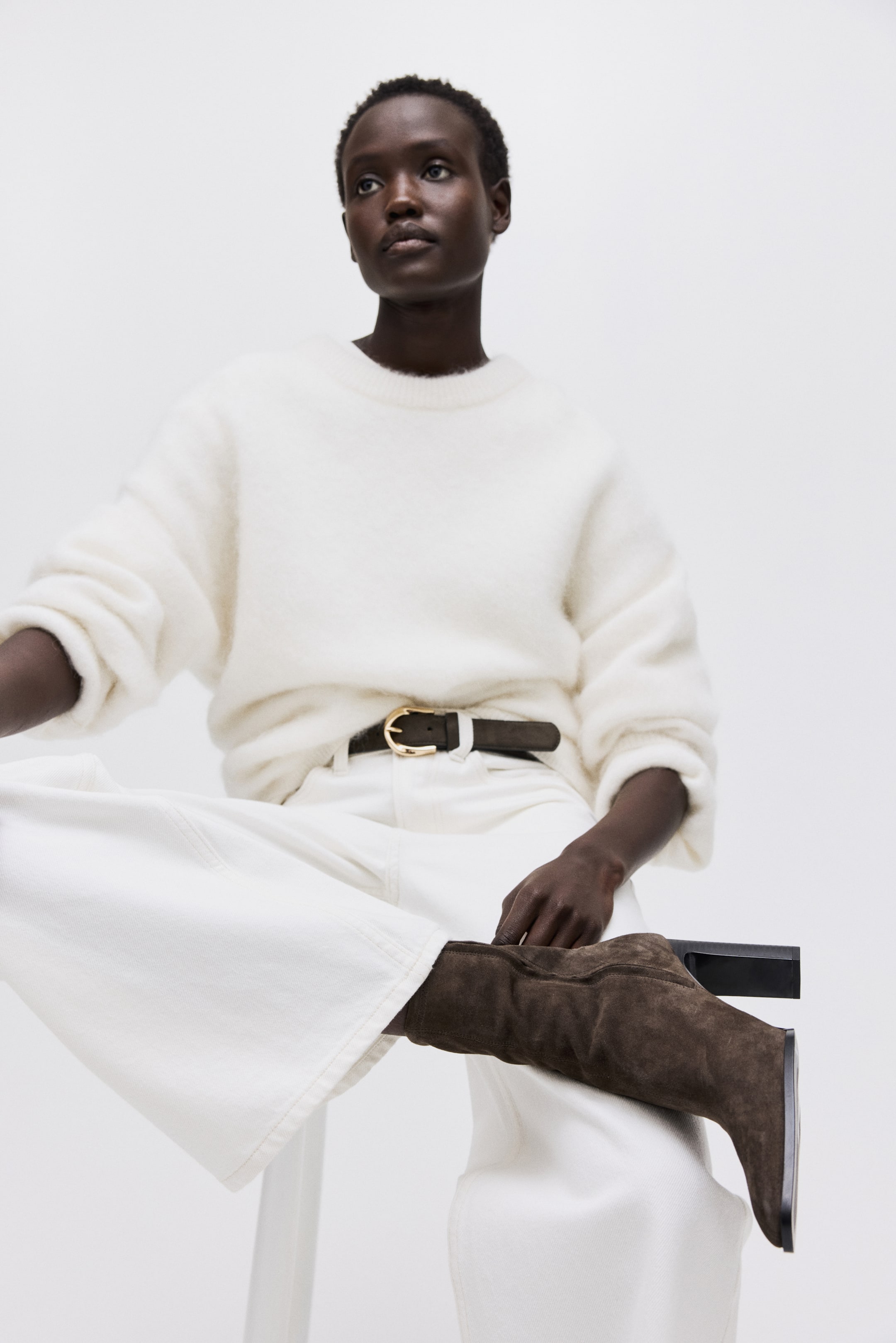 Heeled Suede Sock Boots