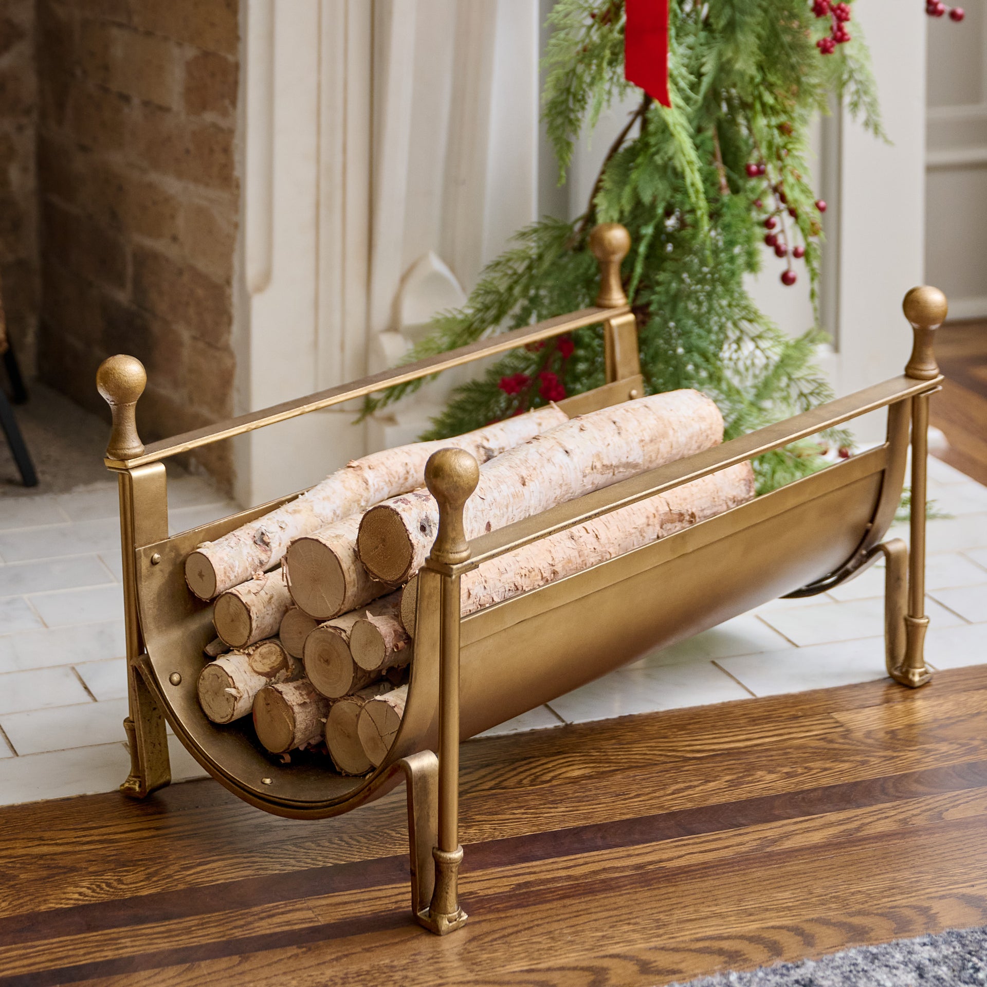Shepherd Brass Log Holder