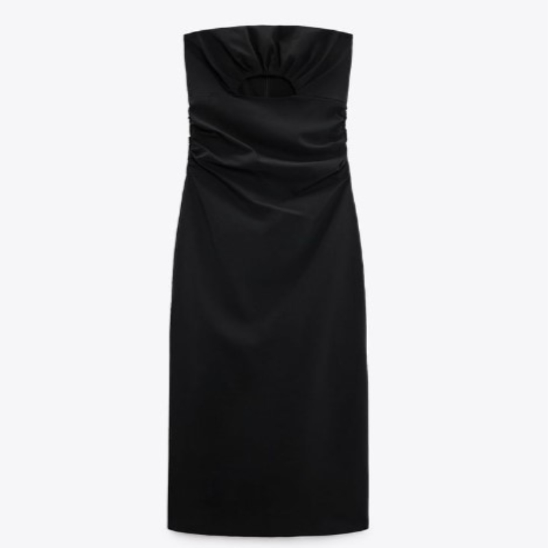 ZARA Strapless cut out midi dress