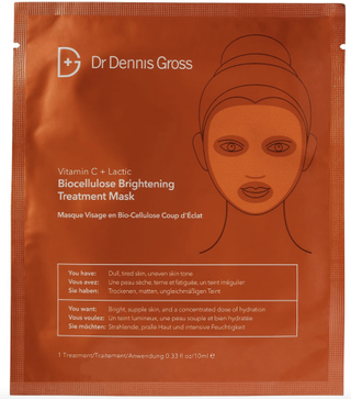 Dr Dennis Gross Skincare Vitamin C and Lactic Biocellulose Brightening Treatment Mask 10ml