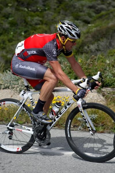 Lance Armstrong (Team RadioShack) keeps his eyes on the prize.