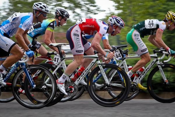 National crit champ Dan Holloway (Kelly Benefits) moving up in the bunch.