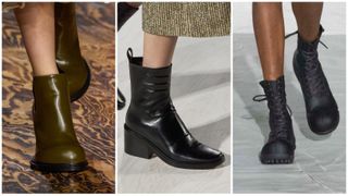 fall 2024 runway boots Bottega Veneta, Louis Vuitton, Marni