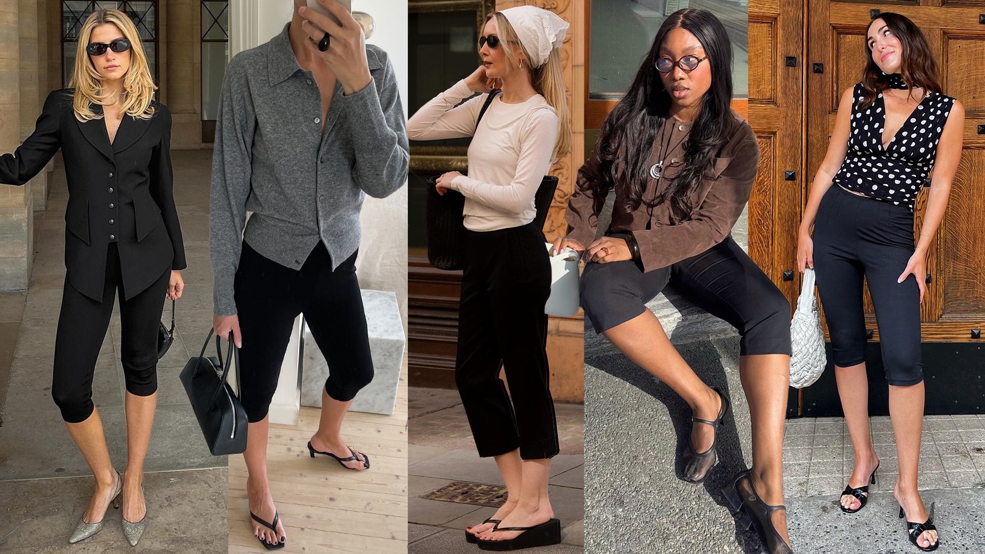fashion collage of five influencers wearing chic capri pants outfit ideas 2026 including Cass Dimicco, Johanna Piispa, Chloe Kath Butler, Nnenna Echem, and Anna LaPlaca