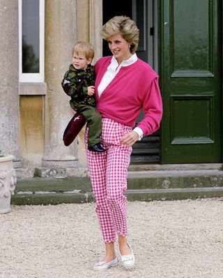 Princess Diana's pink gingham ensemble