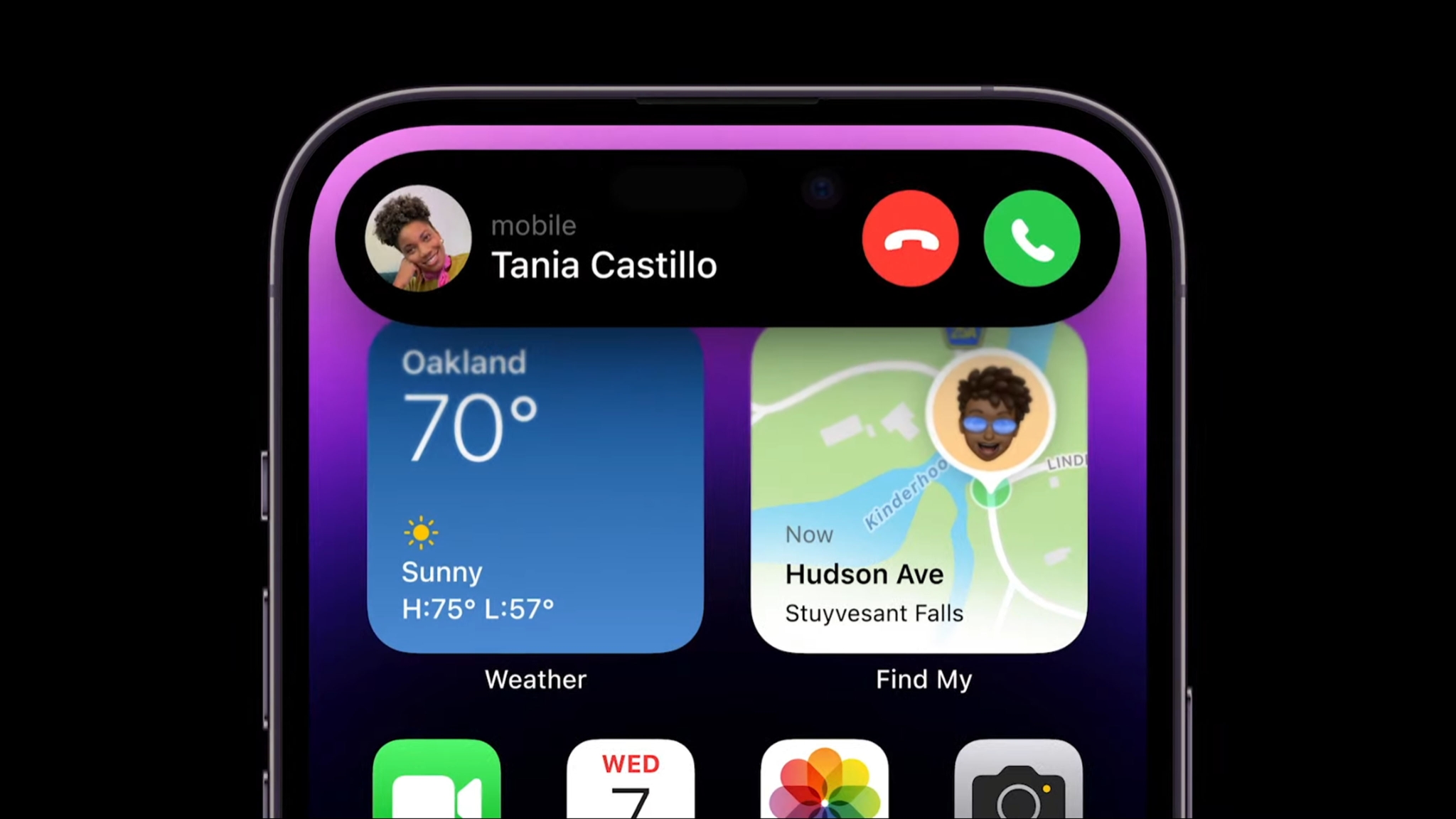Exemples de la façon dont la découpe de l'écran Dynamic Island de l'iPhone 14 Pro peut être utile