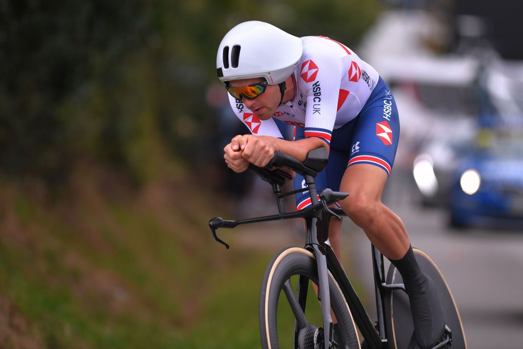 PLOUAY FRANCE AUGUST 24 Alex Dowsett of Great Britain during the 26th UEC Road European Championships 2020 Mens Elite Individual Time Trial a 256km race from Plouay to Plouay ITT UECcycling EuroRoad20 on August 24 2020 in Plouay France Photo by Luc ClaessenGetty Images