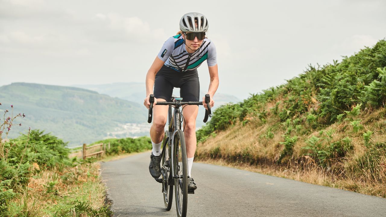 Female cyclist wearing a pair of the best cycling shorts for women