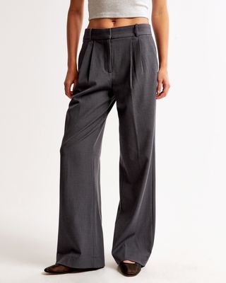 A&f Sloane Low Rise Tailored Wide Leg Pant