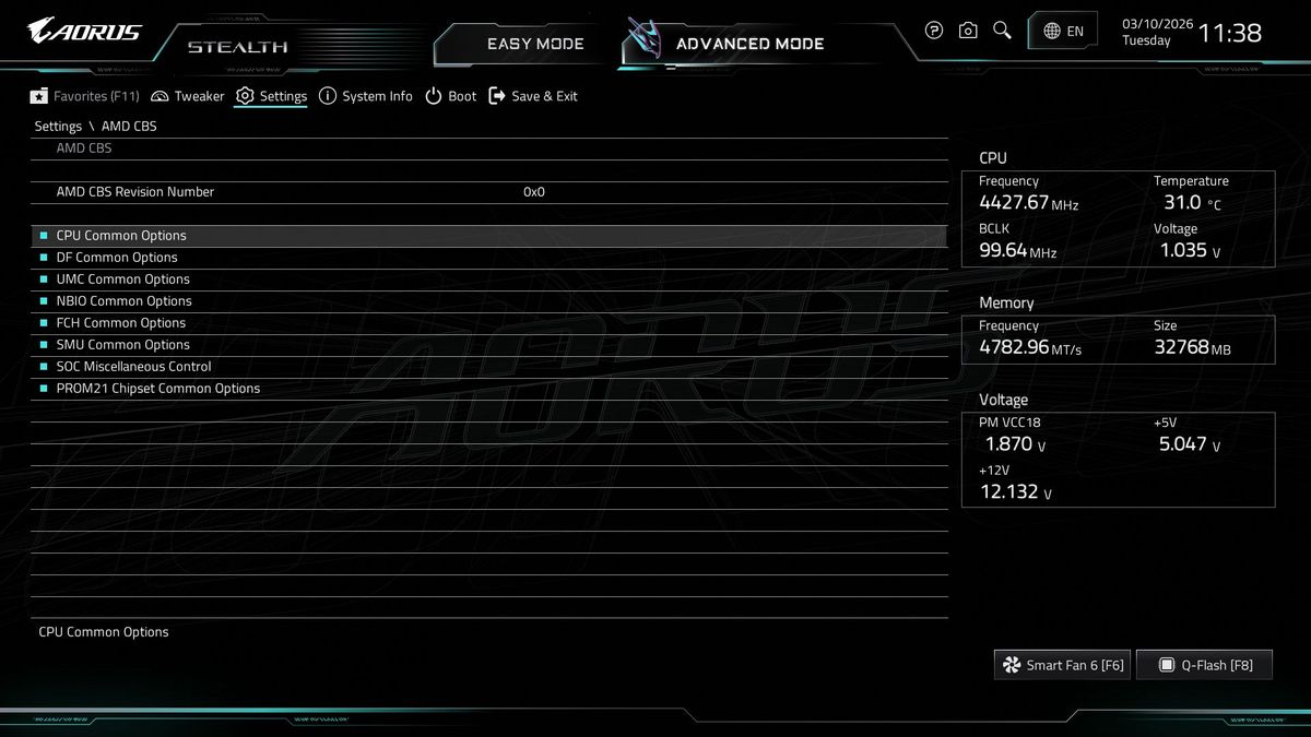Gigabyte X870 Aorus Stealth - BIOS