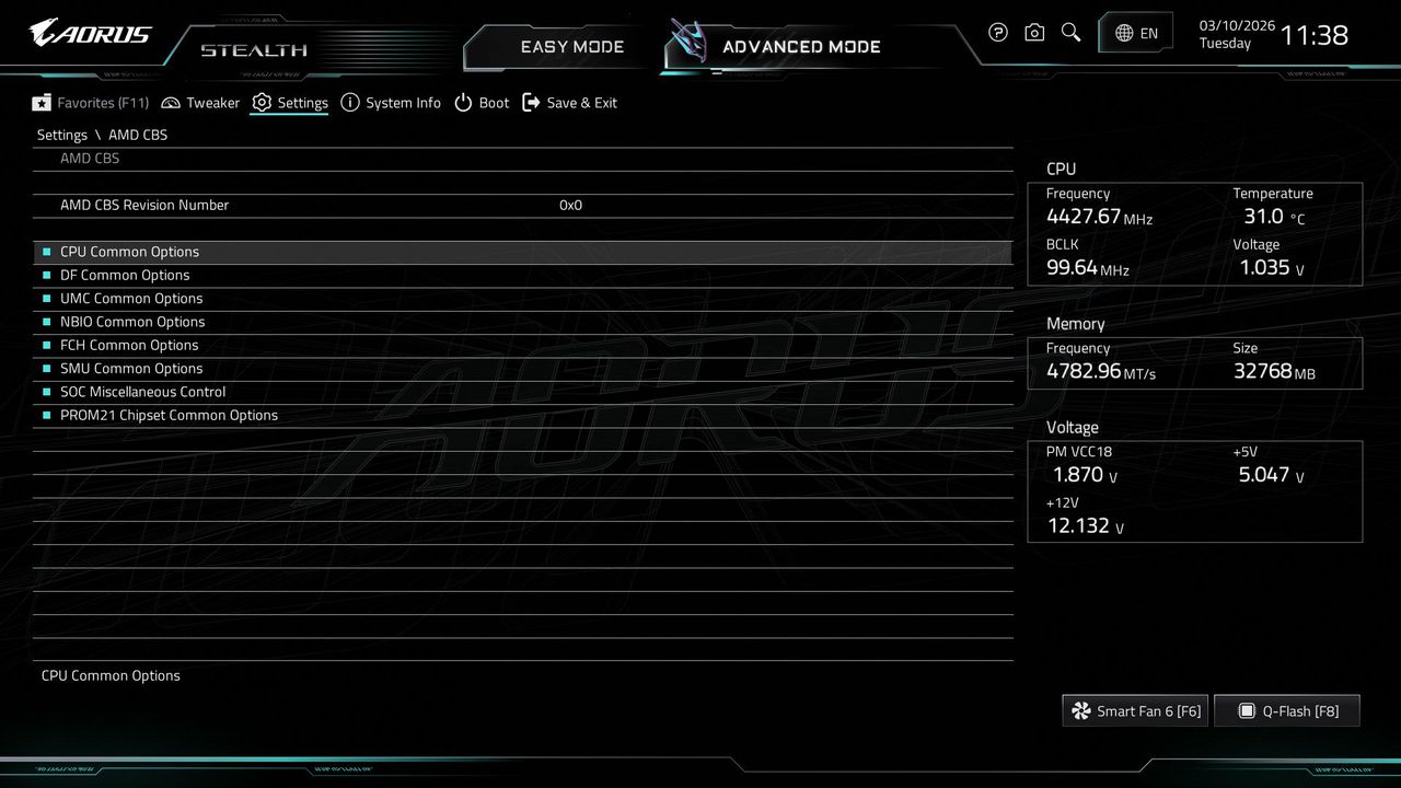 Gigabyte X870 Aorus Stealth - BIOS