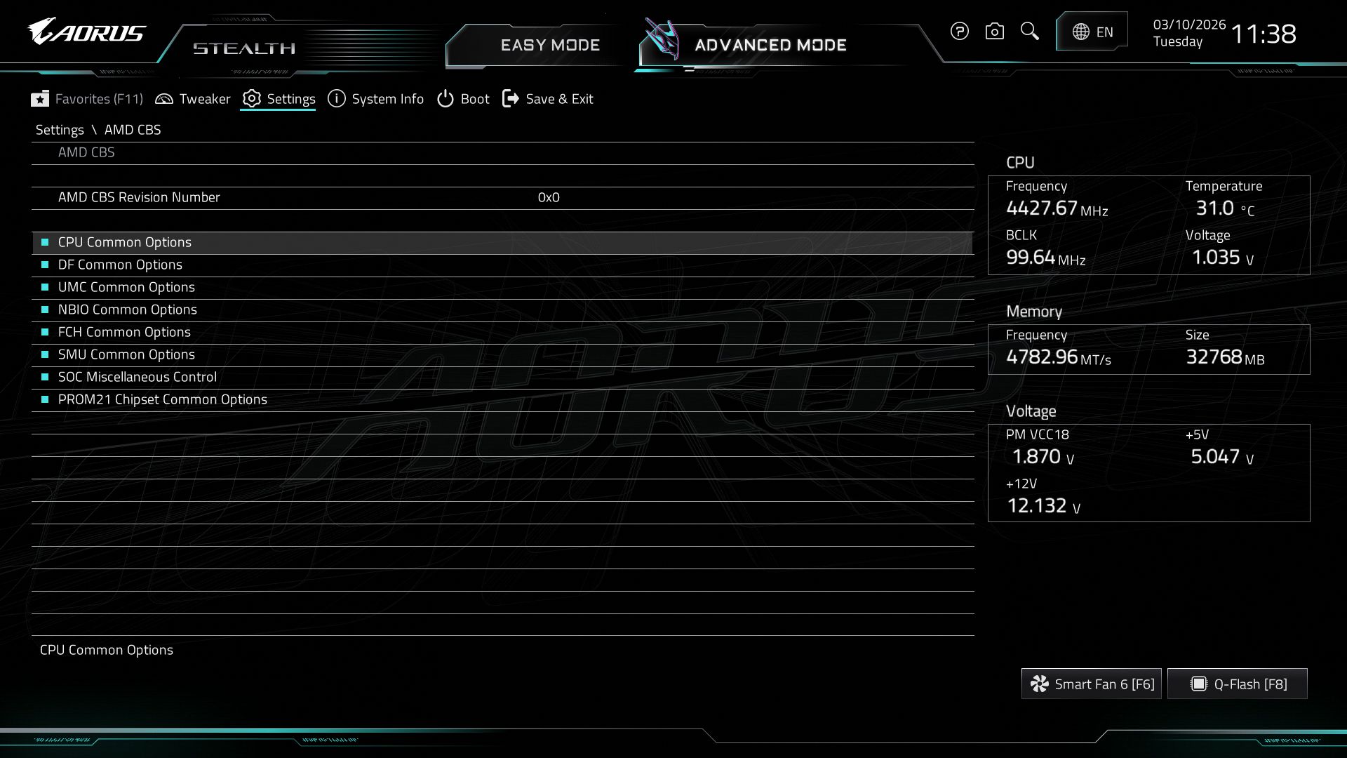 Gigabyte X870 Aorus Stealth - BIOS