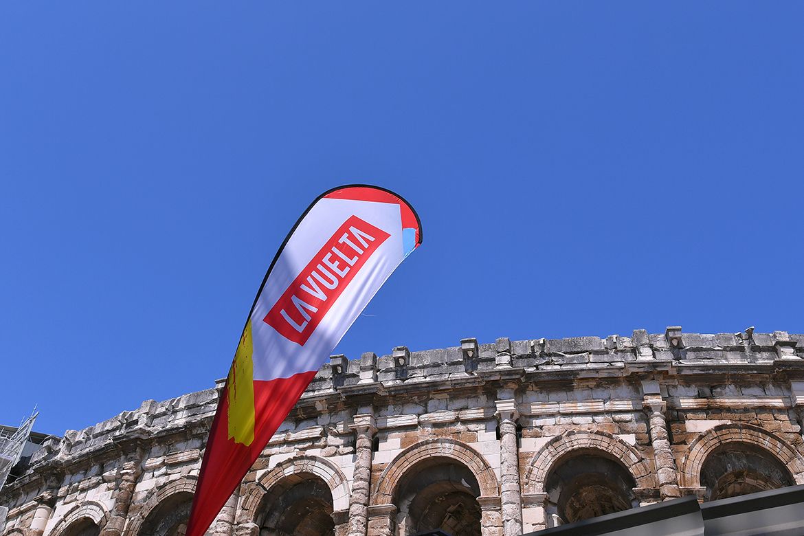 The amphitheatre in Nimes is providing a striking setting for the start of the Vuelta