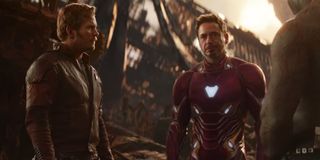 Avengers Infinity War Tony Stark Iron Man Peter Quill Star-Lord
