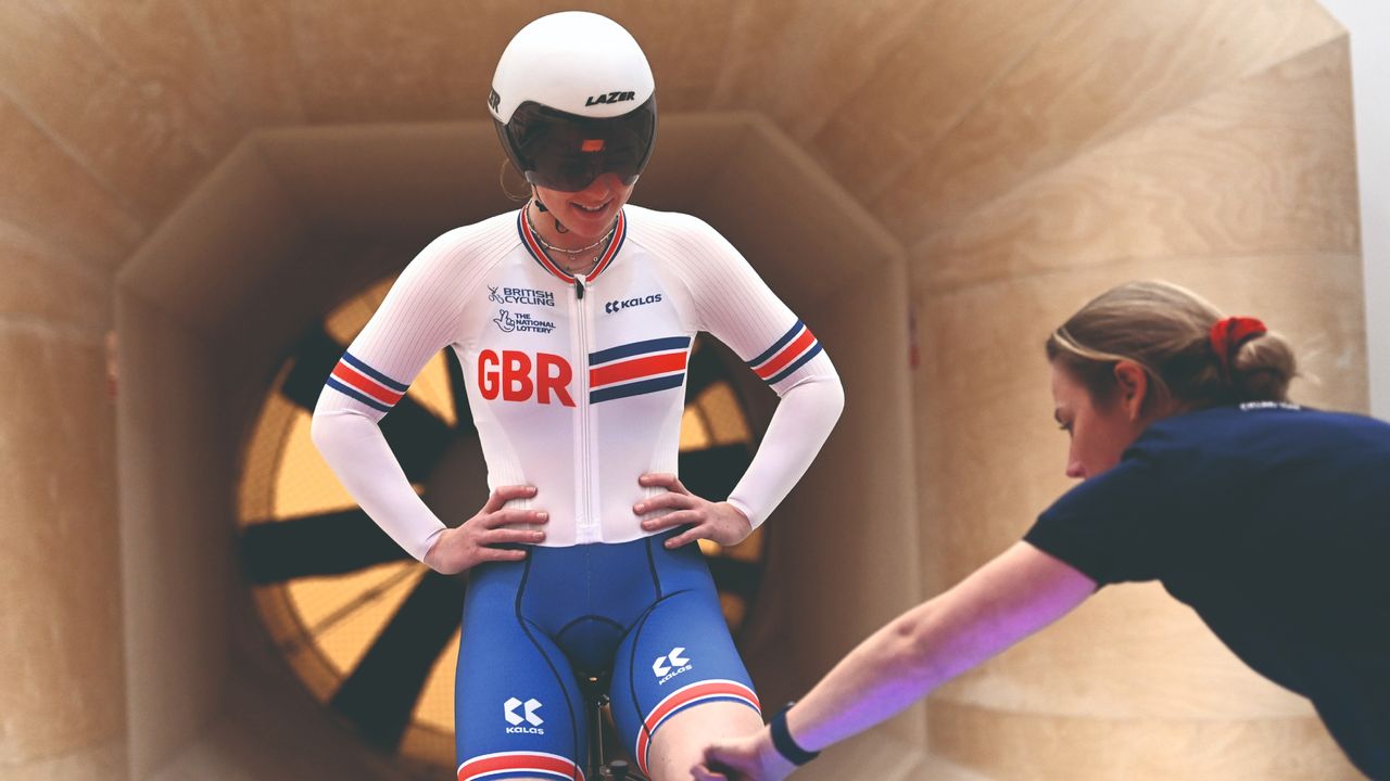 A GB cyclist in a wind tunnel