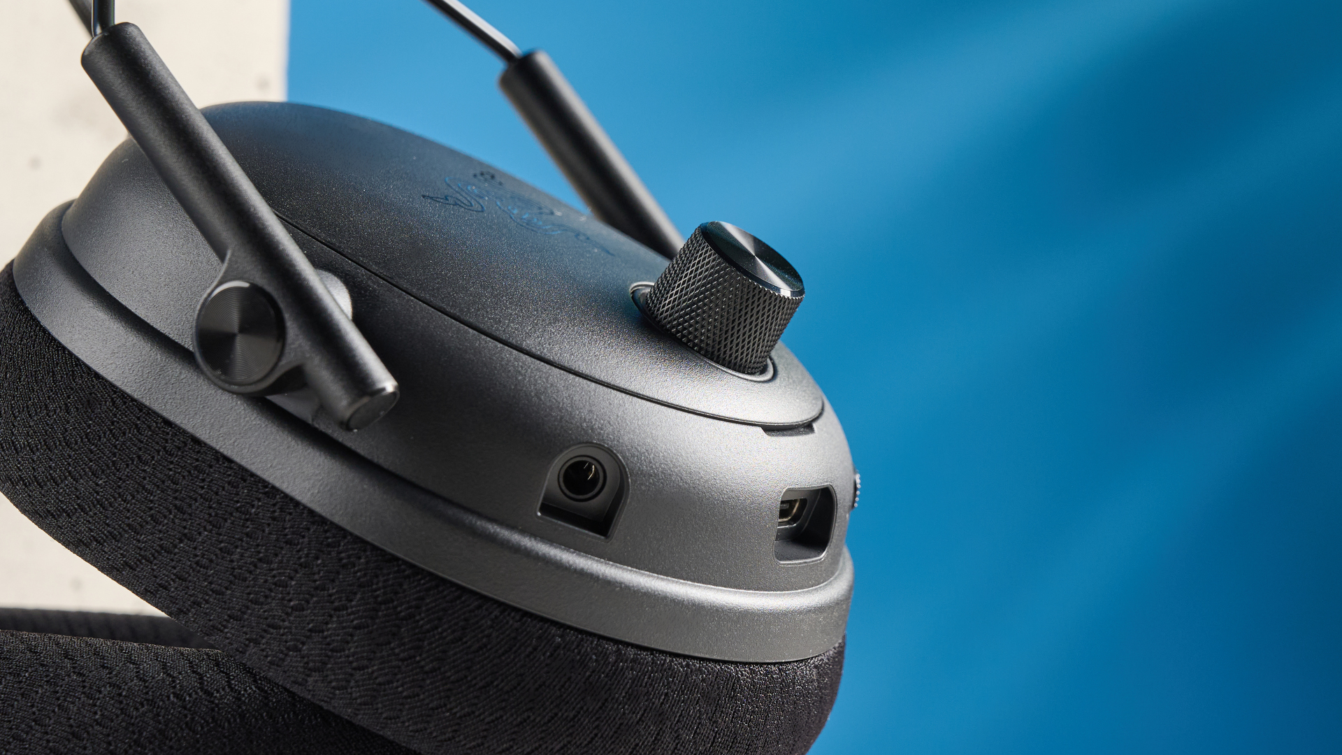 A black Razer BlackShark V3 Pro wireless gaming headset