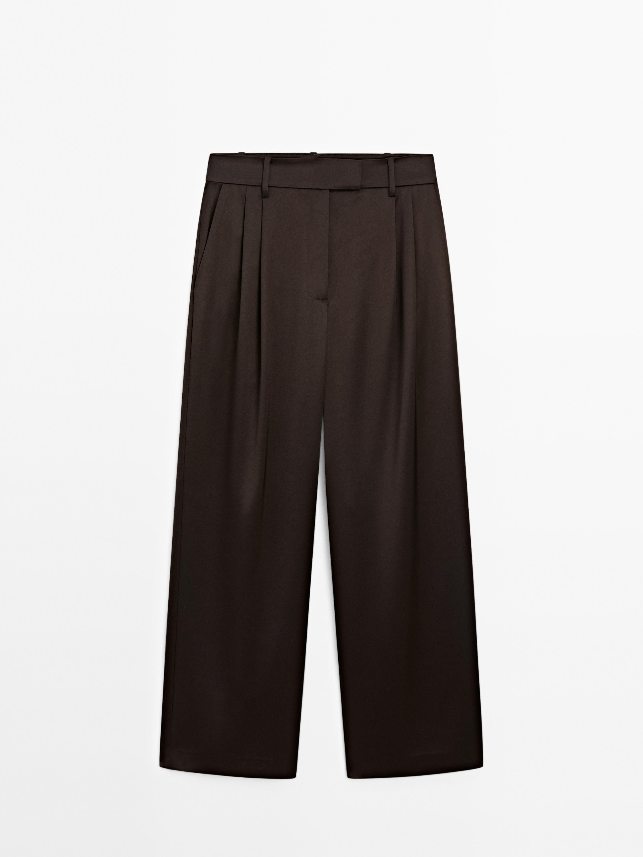 High-Rise Satin Wide-Leg Pants