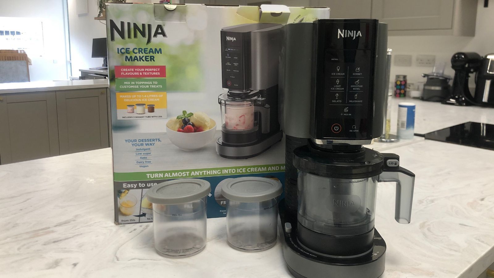 Ninja Creami in front of the box