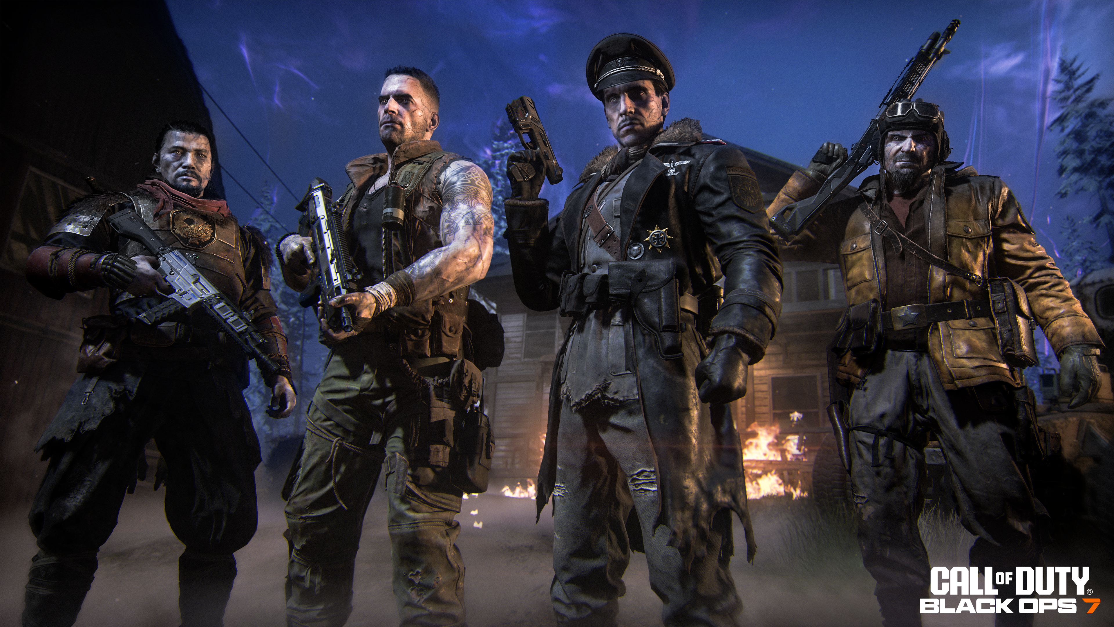 The Call of Duty: Black Ops 7 zombies squad on the Farm map.