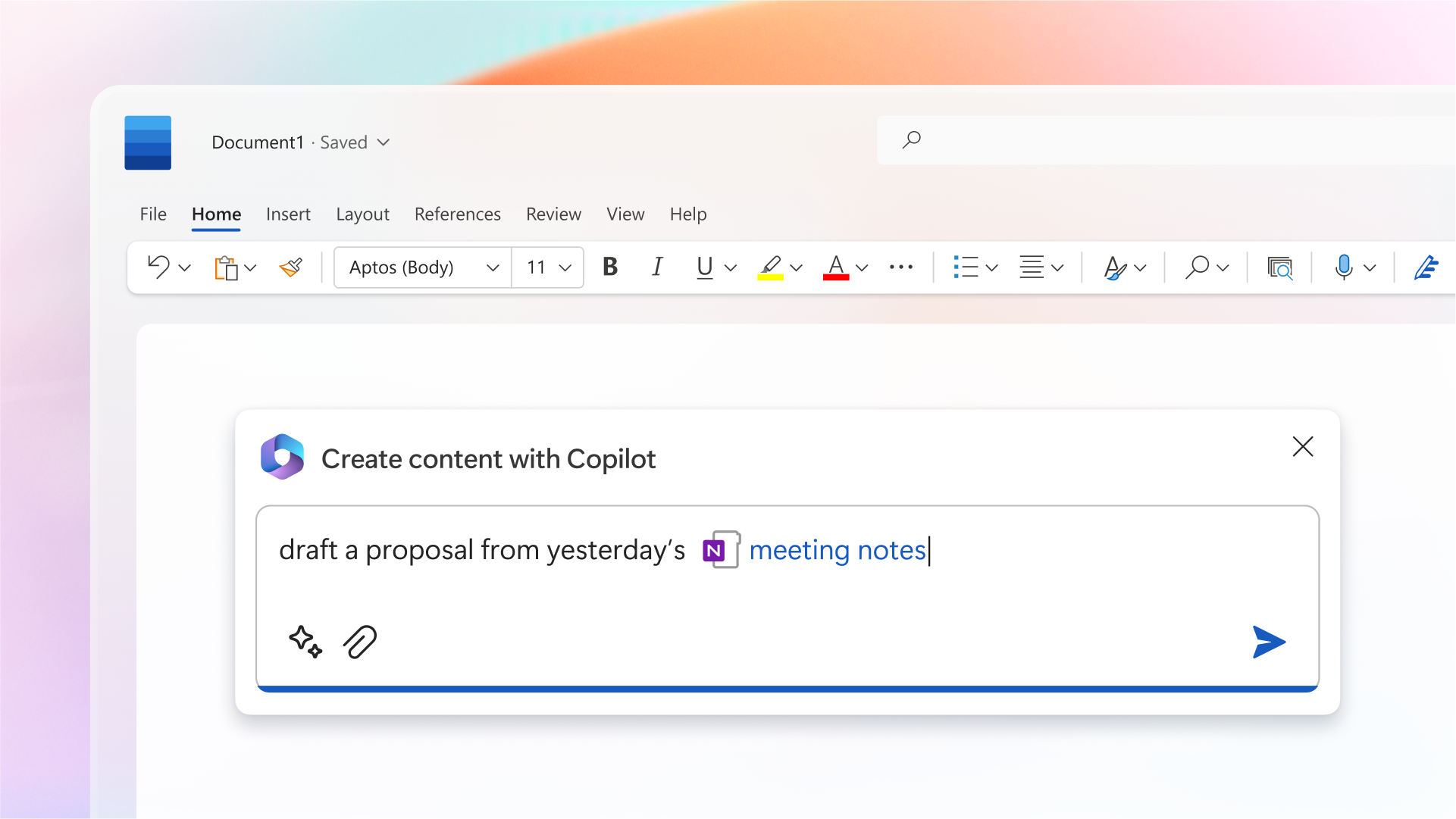 Microsoft 365 Copilot UI