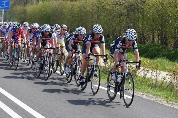 Sarah Duester (Cervelo Test Team) takes her turn at the front for the team.