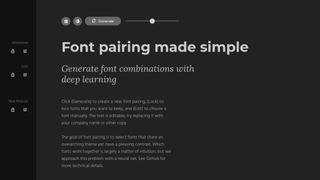 Screenshot of Fontjoy website with strapline 'Font pairing made simple'