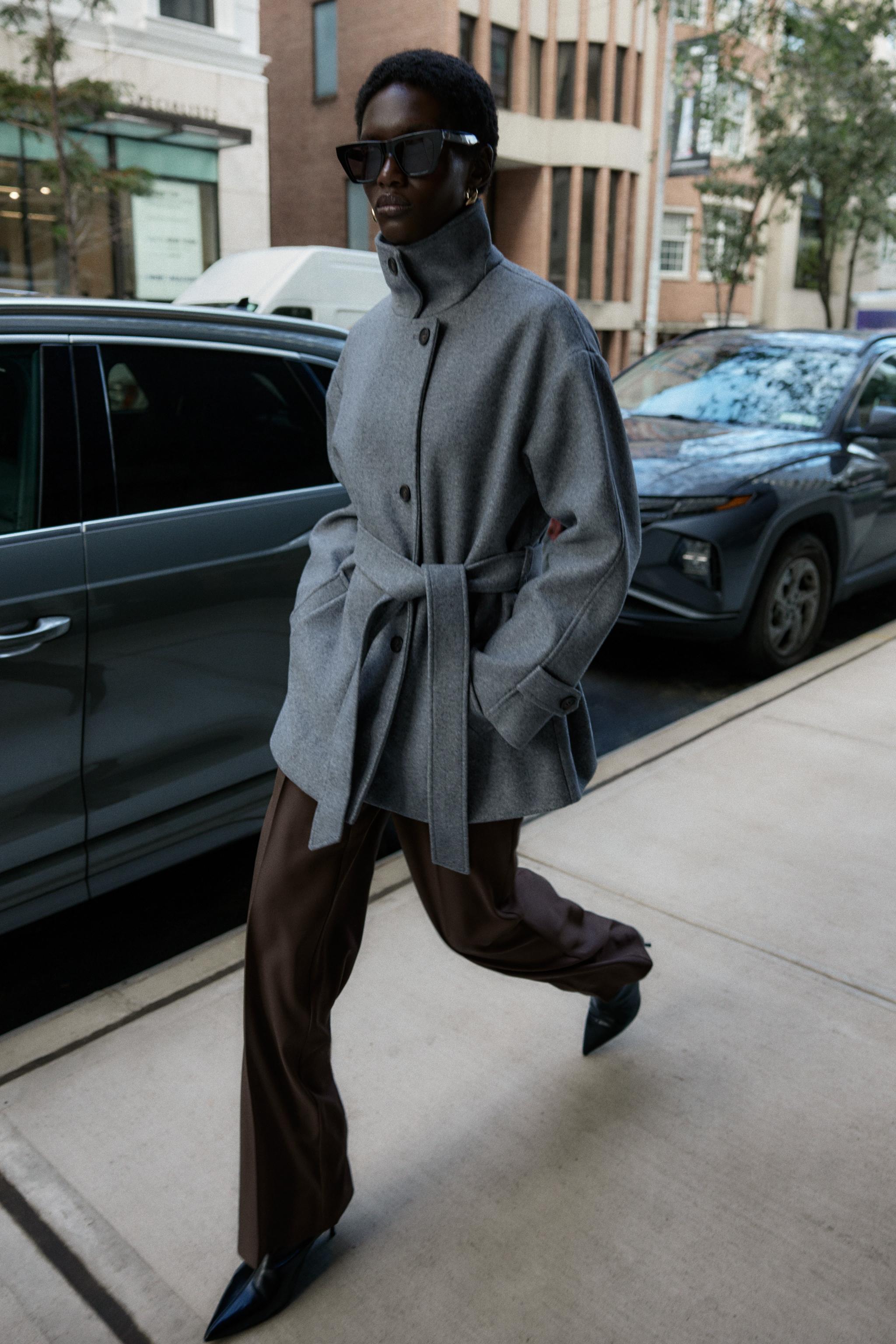 Soft Double-Position Collar Coat