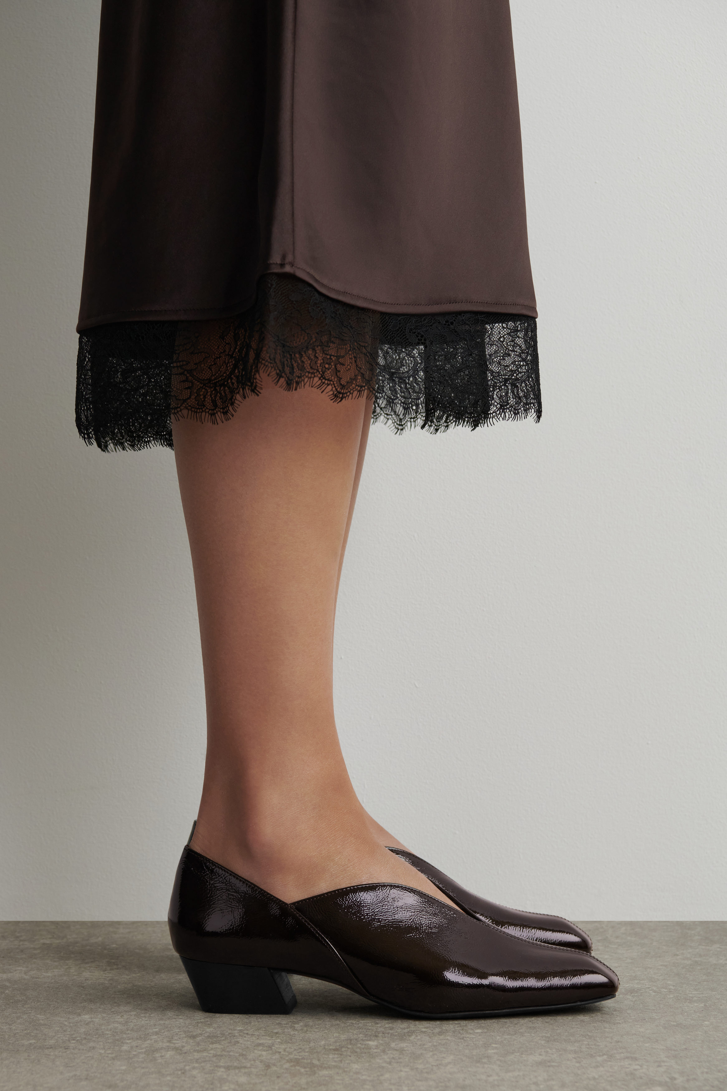 Angular Leather Heeled Ballerinas