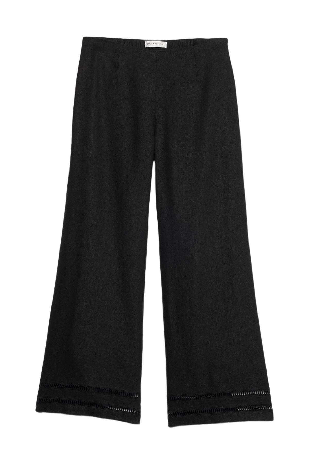 Banana Republic, Mid-Rise Kick-Flare Lace-Trim Linen Ankle Pant