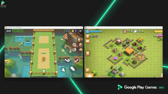 Playing two games at once on Google Play Games for PC