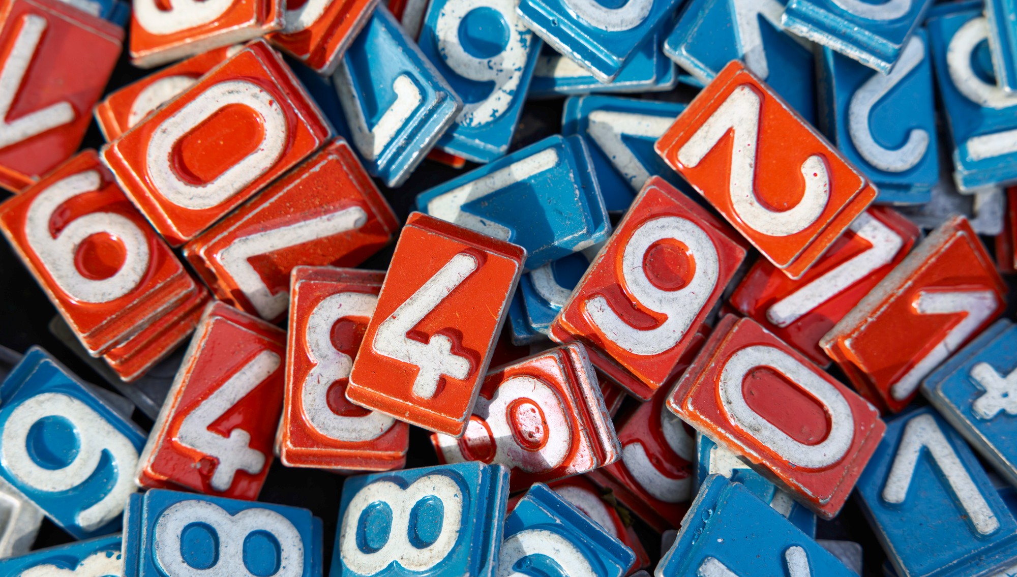 A series of tiles with numbers on them.