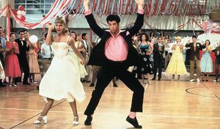 Grease Olivia Newton-John and John Travolta at the school dance