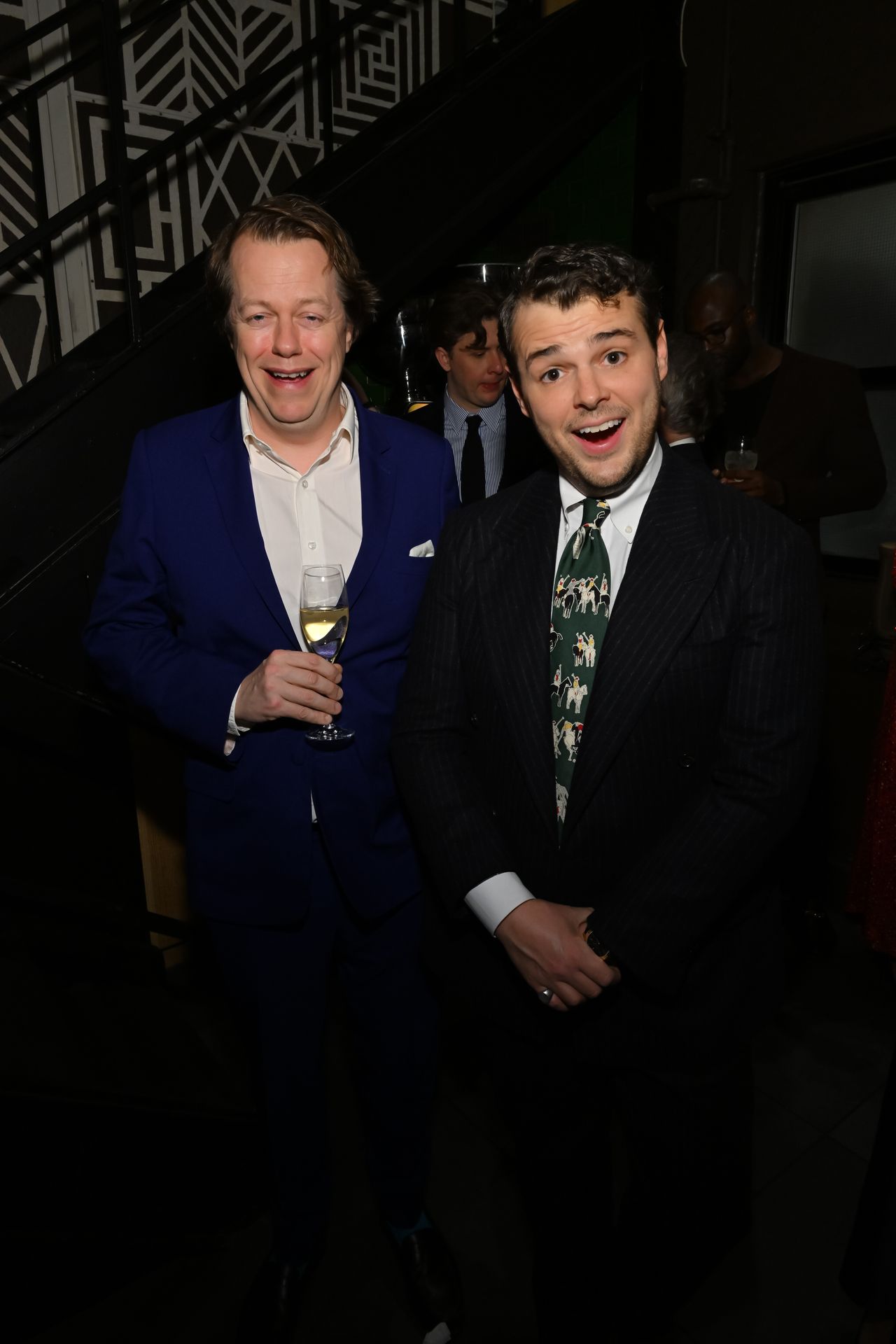 Tom Parker Bowles and Zach Weiss laughing