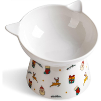 Raised Ceramic Christmas Cat Bowl | Amazon