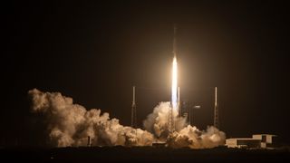 A SpaceX Falcon 9 rocket launches 28 Starlink satellites from Cape Canaveral Space Force Station in Florida on May 6, 2025.