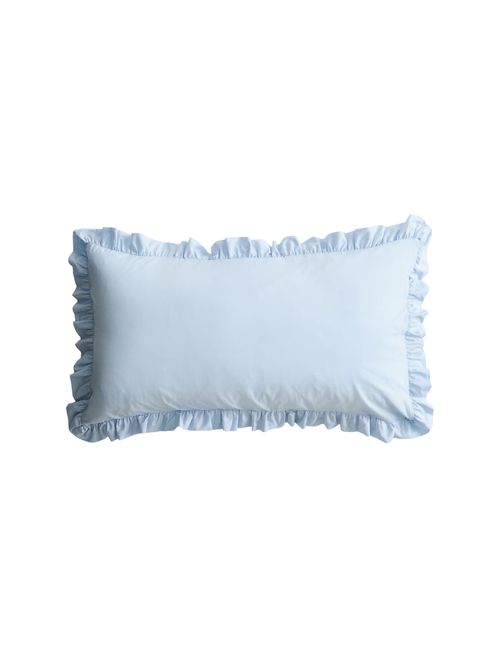 Light Blue Ruffled Pillow Shams 