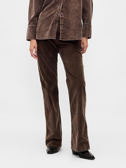 Mid Rise Corduroy Flare Pants