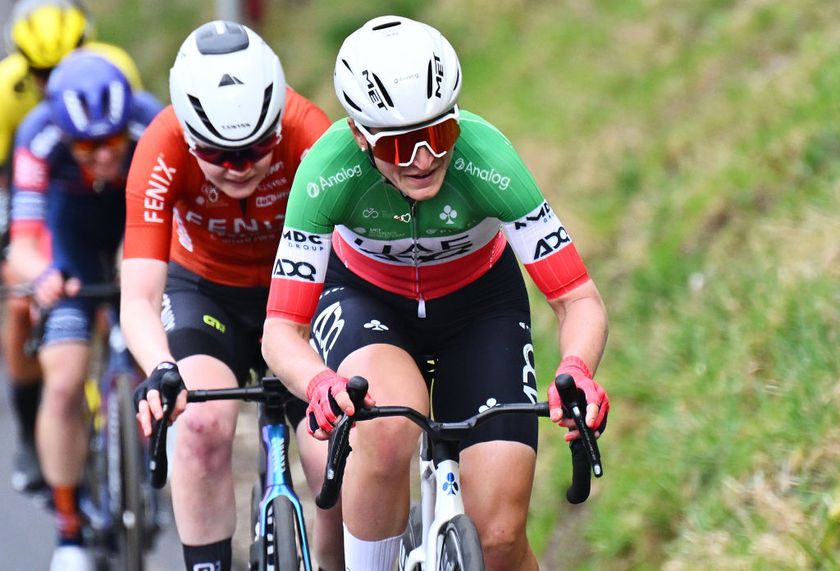 CITTIGLIO ITALY MARCH 16 Elisa Longo Borghini of Italy and UAE Team ADQ competes during the 26th Trofeo Alfredo BindaComune di Cittiglio 2025 Womens Elite a 152km one day race from Luino to Cittiglio UCIWWT on March 16 2025 in Cittiglio Italy Photo by Luc ClaessenGetty Images