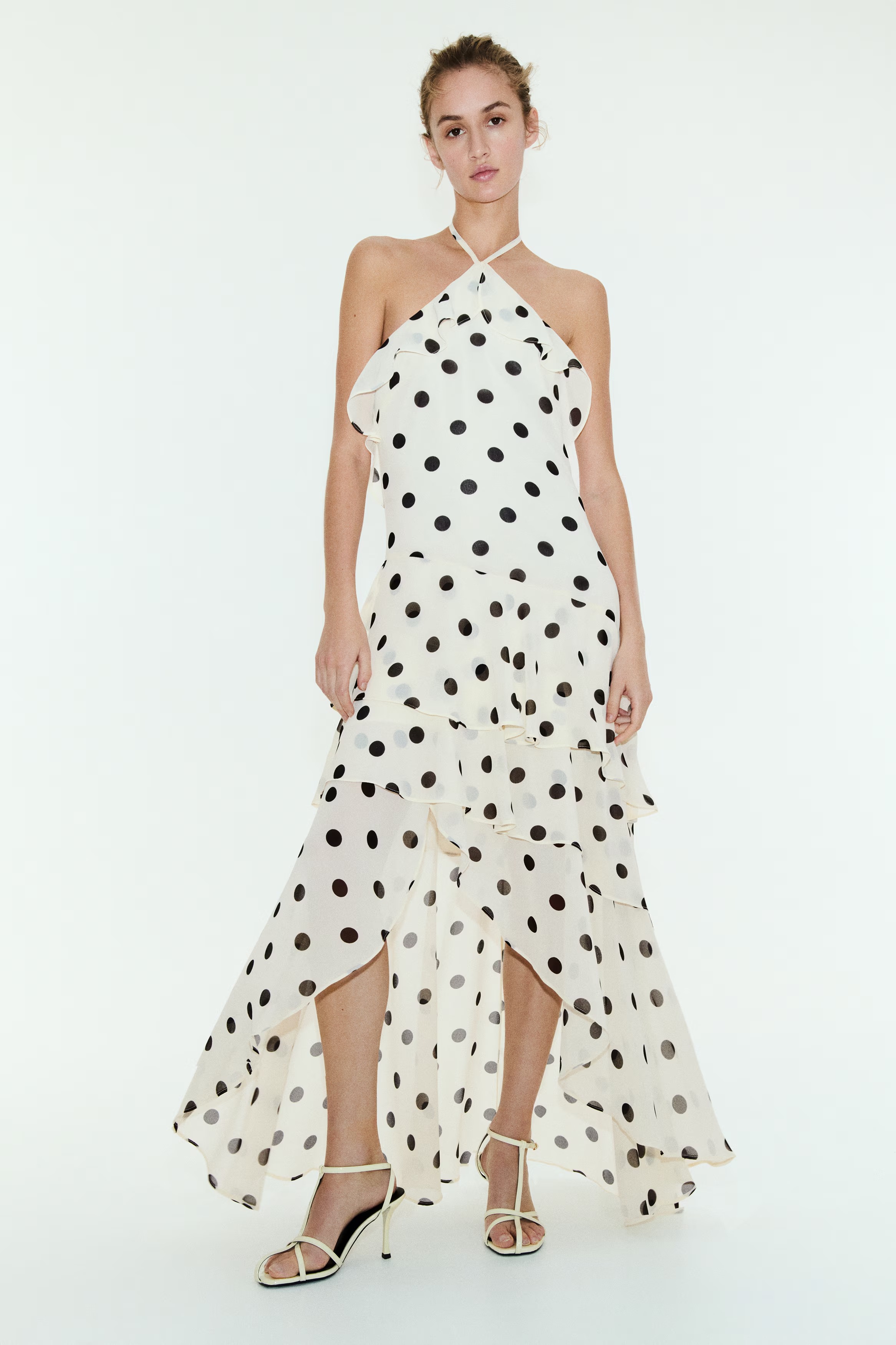 H&amp;amp;M, Flounced halterneck dress