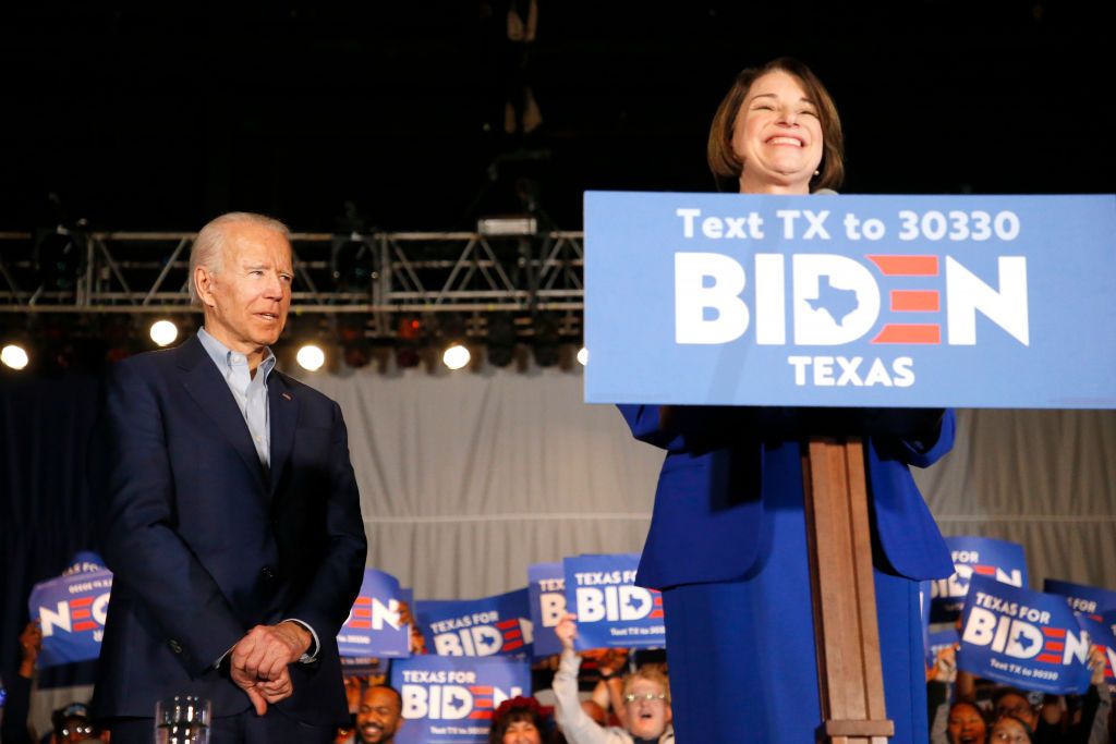 Amy Klobuchar and Joe Biden.