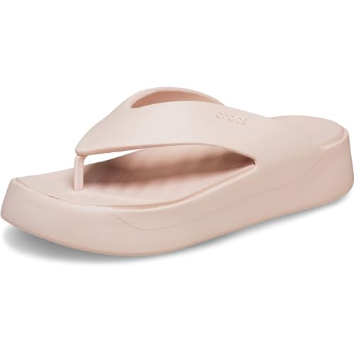Crocs Women's Getaway Platform Flip Flops, Wedge Sandals for Women, Quartz, 9 Women