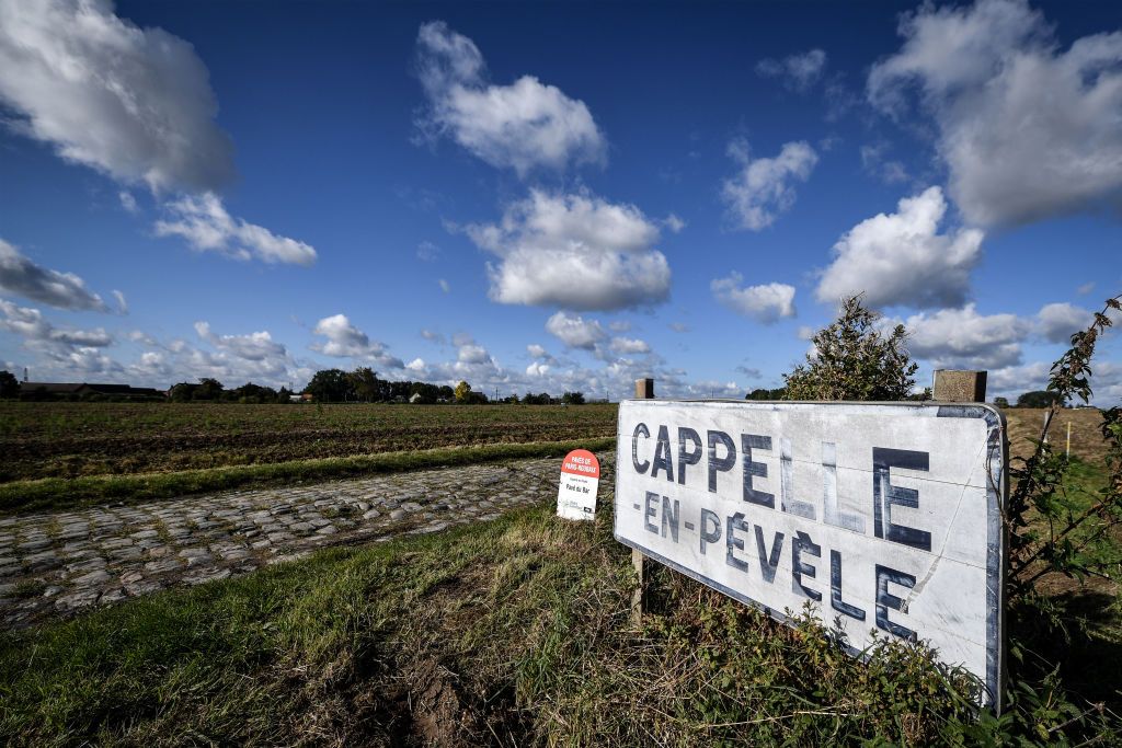 Illustration picture taken during preparations ahead of the 118th edition of the ParisRoubaix one day cycling race from Compiegne near Paris to Roubaix Wednesday 29 September 2021 Due to the ongoing corona virus pandemic the 2020 edition was cancelled and the 2021 edition was postponed from spring to autumn For the first time there will be a womens race ParisRoubaix as well BELGA PHOTO DAVID STOCKMAN Photo by DAVID STOCKMANBELGA MAGAFP via Getty Images