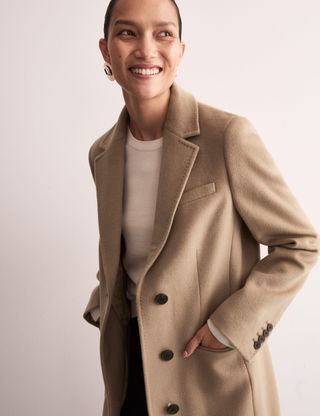 Pure Wool Single Breasted Boyfriend Coat