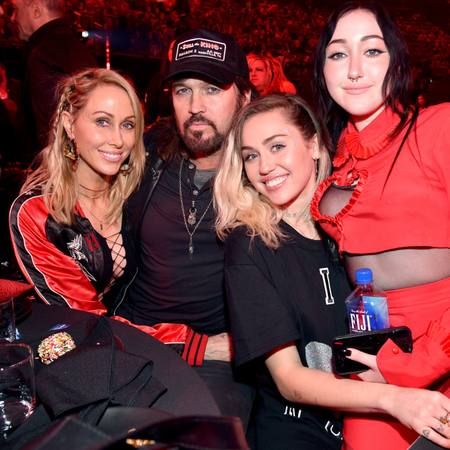 Tish Cyrus and singer-songwriters Billy Ray Cyrus, Miley Cyrus and Noah Cyrus attend the 2017 iHeartRadio Music Awards which broadcast live on Turner's TBS, TNT, and truTV at The Forum.