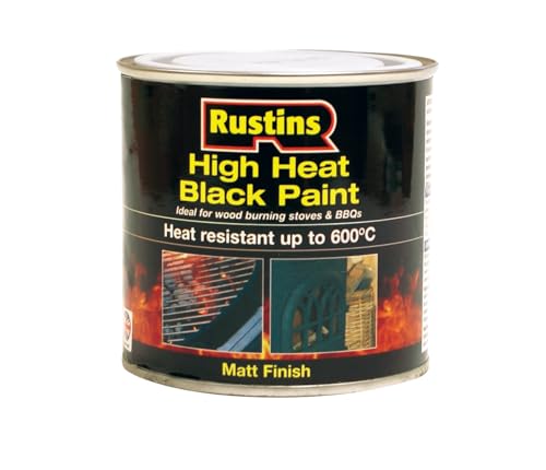 Rustins Hrbl250 High Heat Paint, Black, 250 Ml