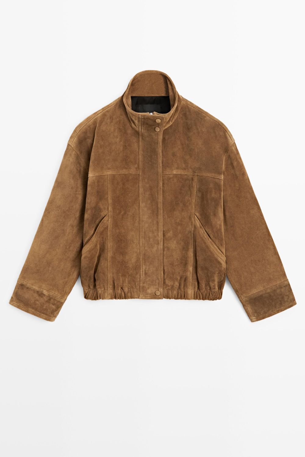 Massimo Dutti, Short Suede Leather Bomber Jacket