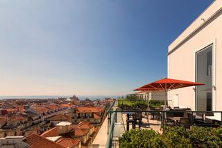 Rooftop view of Entrentanto Bar, Lisbon, Portugal