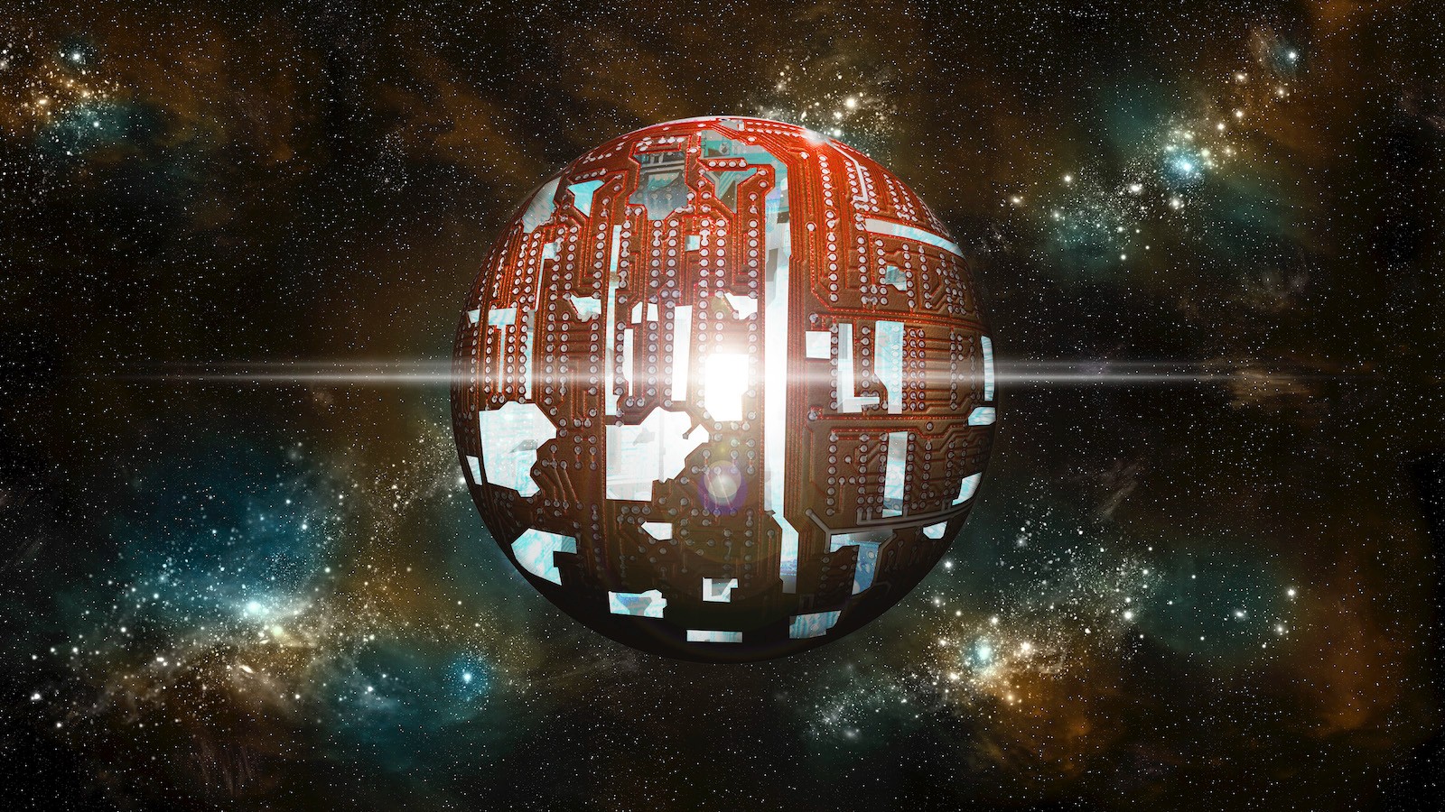 Una ilustración conceptual de una esfera Dyson